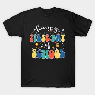 Back To School Teacher Student Happy First Day Of School Kid T-Shirt